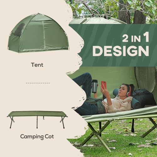 Carpa plegable con catre elevado para una persona miniatura 4