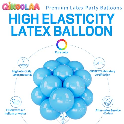 Image of 32Pcs Blue Big Balloons 18 Inch, Round Large Latex Party Balloons for Birthday Wedding Decorations. (light blue)