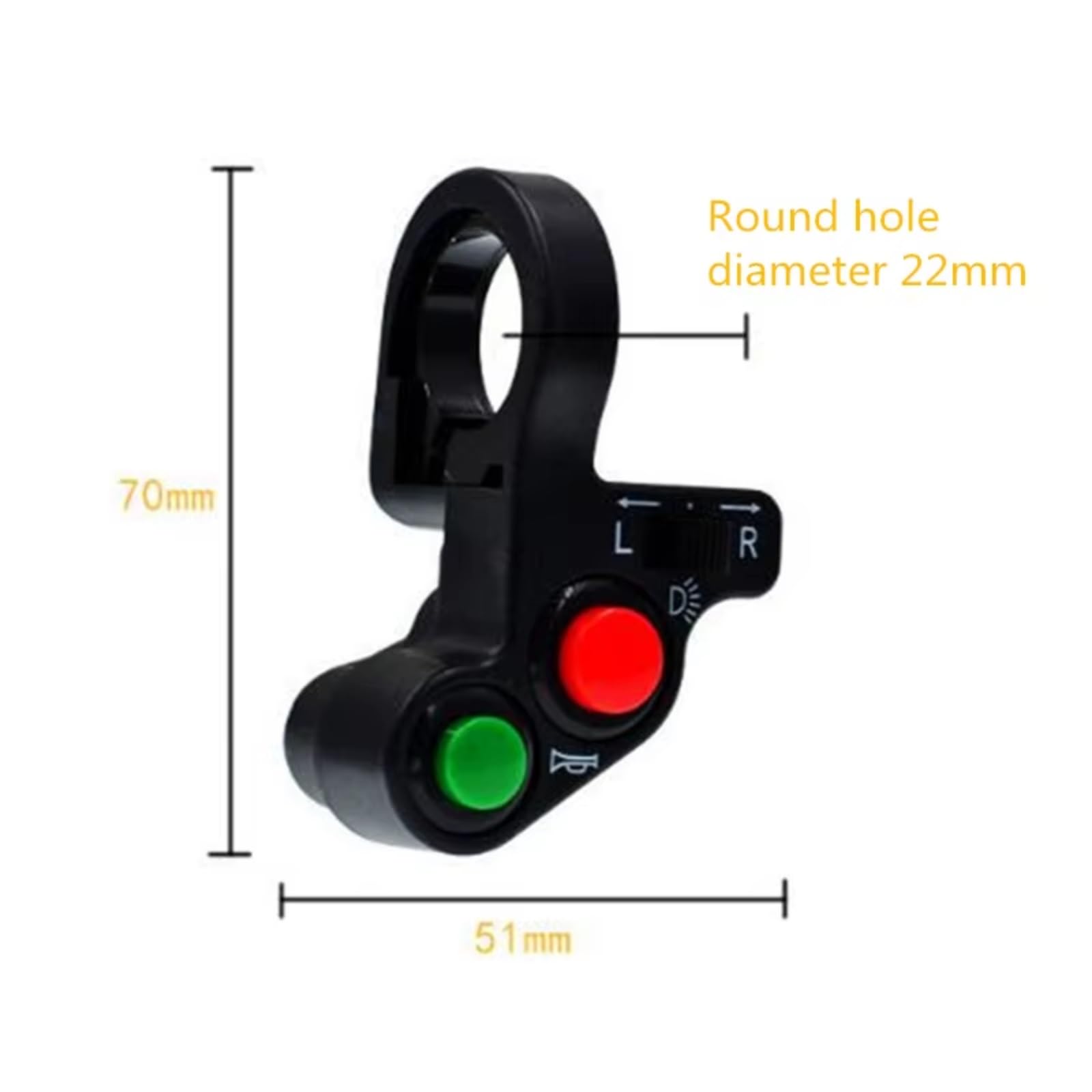 Interruptor De Manillar De Motocicleta, Scooter De Bicicleta Eléctrica Para Señales De Giro De Bocina Universal, Luz De Botón De Encendido/apagado Interruptor manillar moto