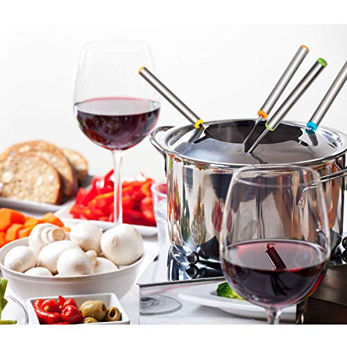 Foto von Grillspieße, INTVN 12 Stück Grill Kabob Spieße 16cm, Flat Schaschlikspieße Grillspieße Fleischspieße, Edelstahl Fondue Gabel mit Hitzebeständigem Griff, Obst Schokolade Springbrunnen