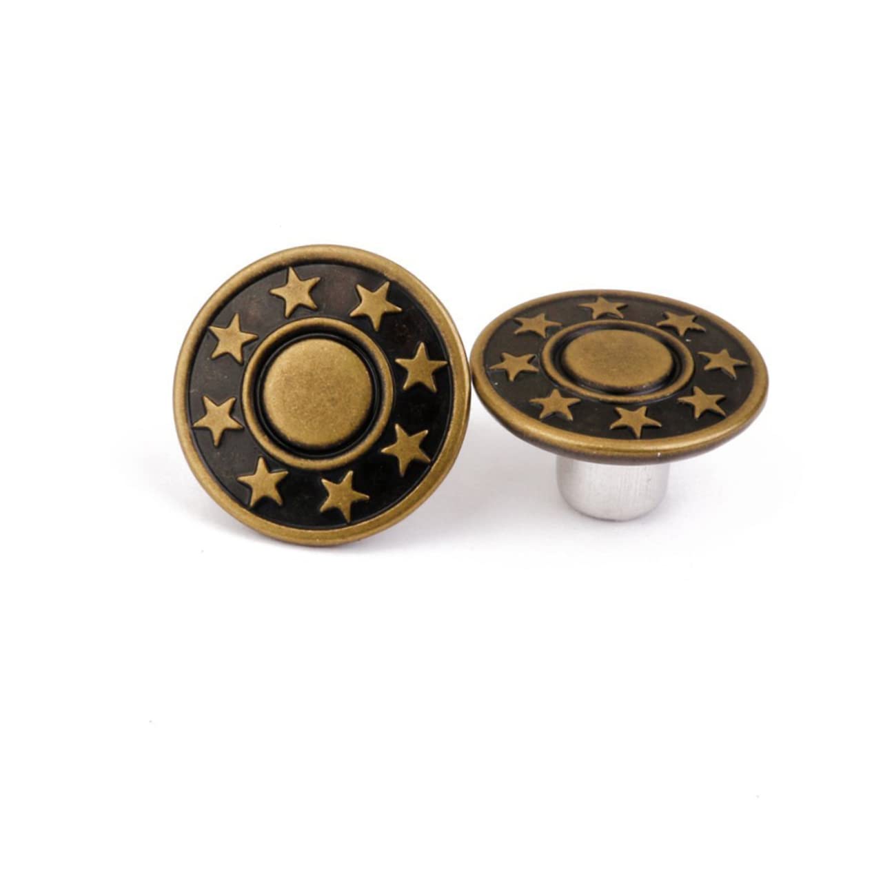 TEHAUX 3 Set Di Bottoni Per Jeans Con Motivo A Stella Da 17 Mm in Ottone Verde Da 17 Mm Semplici Alla Moda Installazione Rapida 50 Pezzi*3