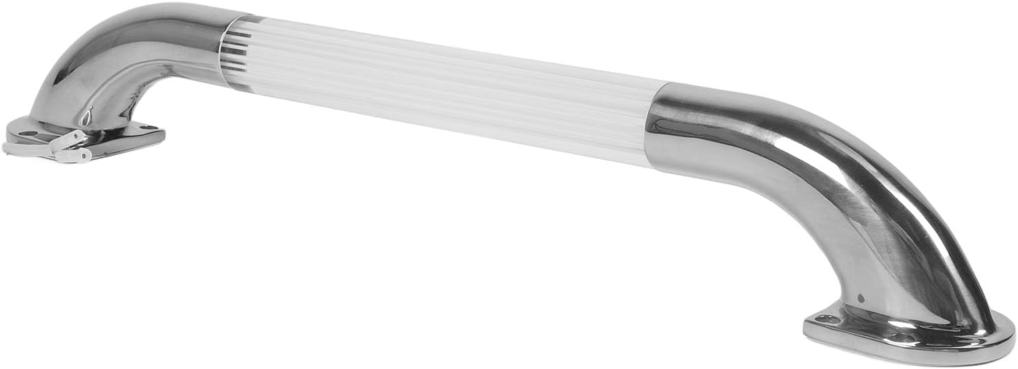 RV Door Handle Humanised Soft Touch Grab Rail Metal Alloy RV Outer Grab Handle, 18 Inch External Grab Handles Truck Trailer, Yacht, Boat