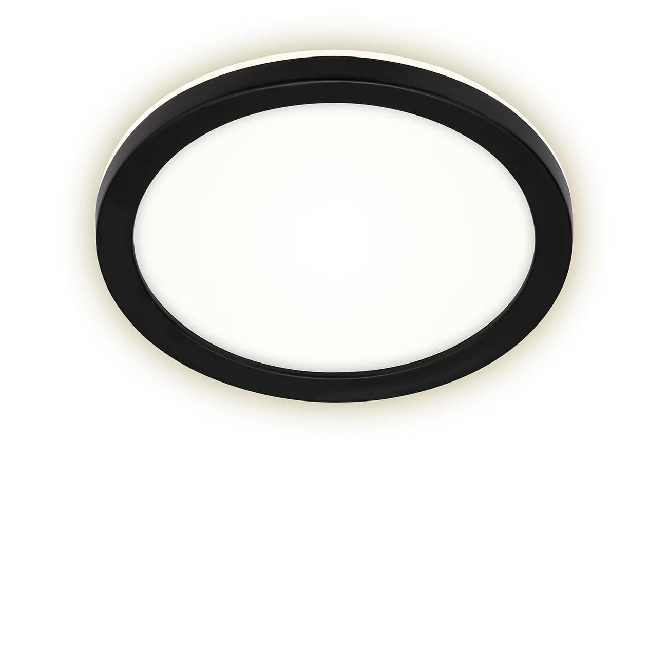 Briloner Leuchten - LED Outdoor Wall Light with Backlight Effect, Outdoor Ceiling Light, Bathroom Lamp 8 Watt, 1,200 Lumen, 4,000 Kelvin, White/Black, Round, Diameter 21 cm