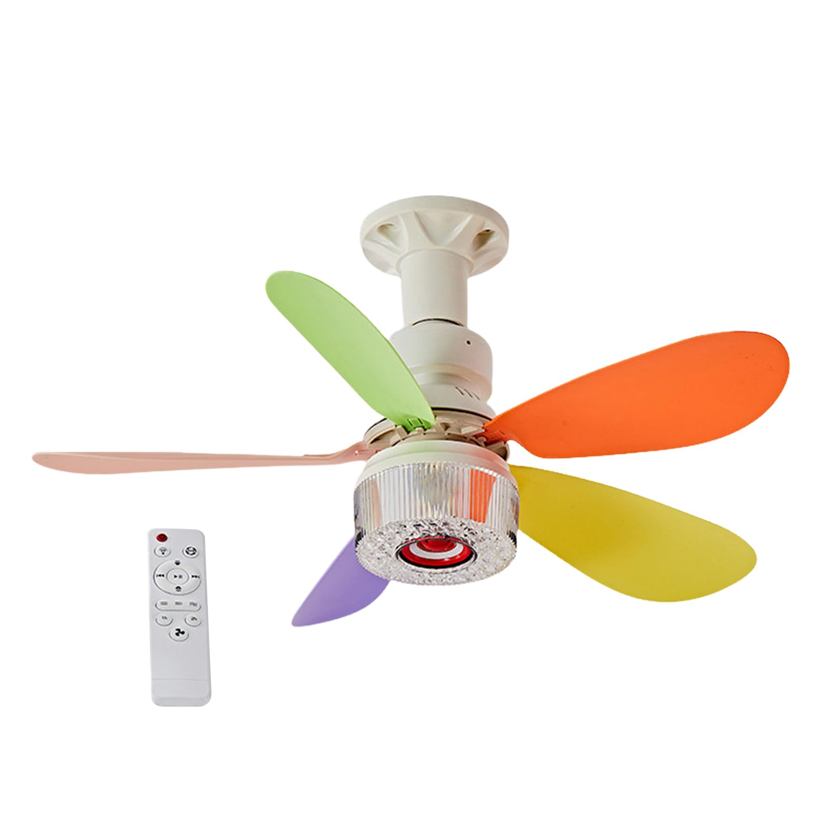 Ceiling Fan with Lights & Remote Control, 5 Blades LED Ceiling Fan Light with BT Speaker, Timing, 3 Color Dimmable, RGB Lighting, 3 Speeds Silent Light Bulb Fans for Bedroom, Living Room, Kitchen