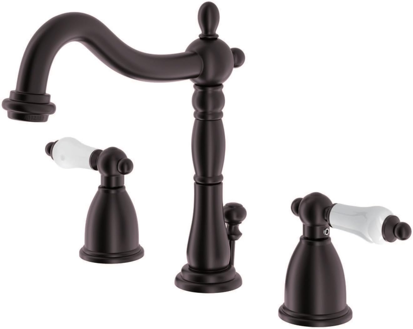 Kingston Brass KB1975PL Heritage Grifo de lavabo generalizado con manija de palanca de porcelana, bronce aceitado