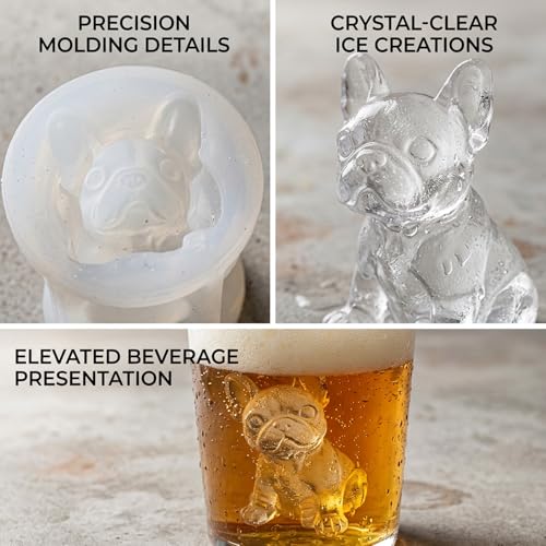 Molde de silicona perro 2 piezas para hielo y manualidades miniatura 3