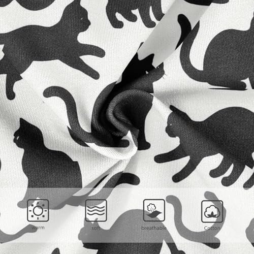 Joisal Black Cat White Silhouette Cute Panties Girl Toddler Underwear Floral Cotton Flower Kids Undies Briefs 2t3