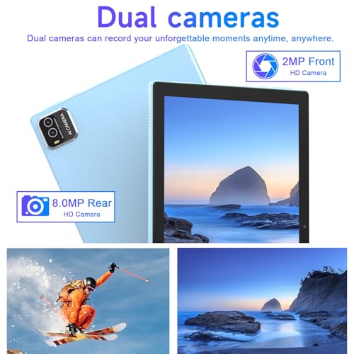 Image of NOVOJOY Tablet 10 Inch Android Tablets with Case and Stylus Android 15 Tablet with Cover 2MP+8MP Dual Camera 6000mAh Battery 12GB RAM(4GB+8GB Expansion) 64GB ROM 5Gwifi-6 10.1 inch Tablets (Blue)