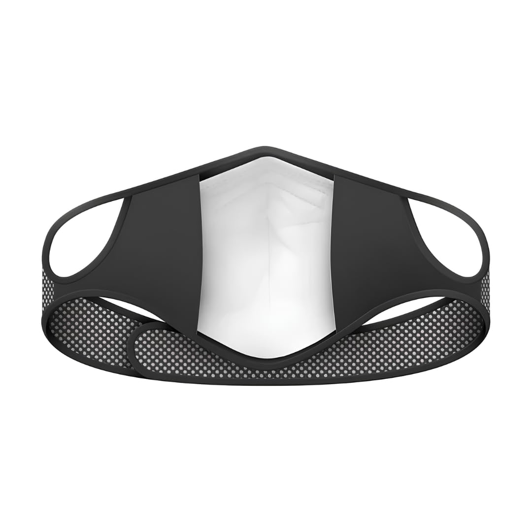 FROGMASK Atemschutzmaske gegen Luftverschmutzung & Polle – für Radfahren & Motorrad – waschbar & wiederverwendbar – Schwarz & Weiß – Größe M – inkl. 1 FFP2-Filter