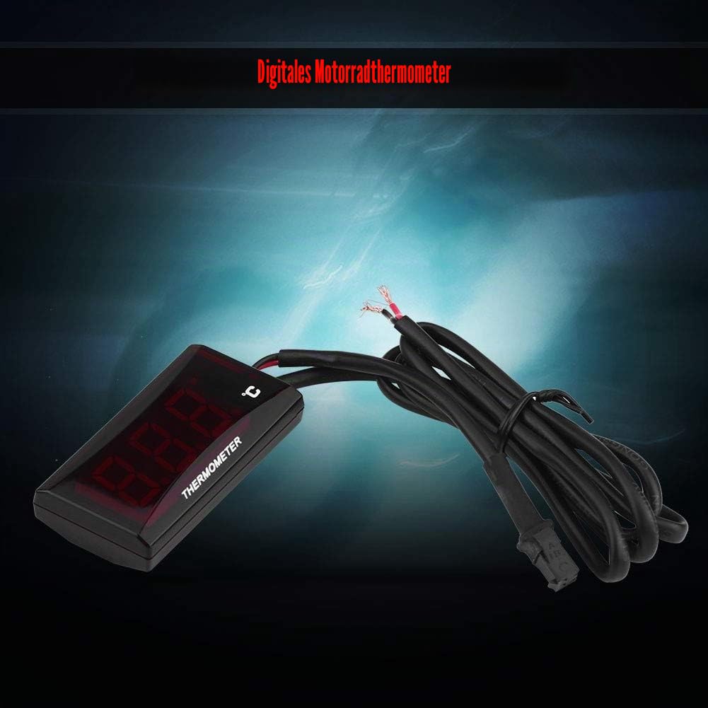 Temp Meter, Wasser Temperaturmessgerät, Öl Temperaturmessgerät Wasserdicht, Kühlmittel Temperaturmessgerät, Motorrad Digitale Temp Meter, Motorrad Uhr Voltmeter