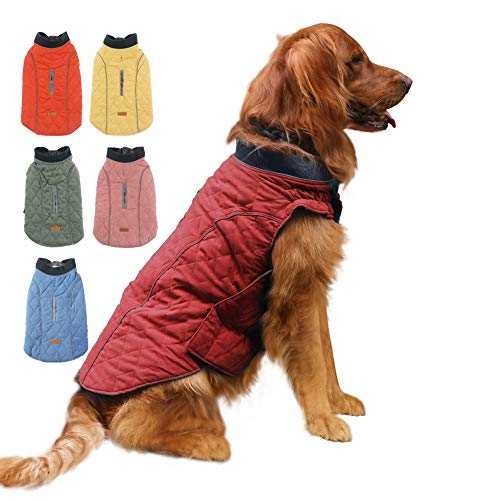 EMUST Winter Coat for Large Dogs, Windproof Dog Jacket for Cold Weather, Dog Winter Clothes for Small Medium Large Dogs, 2XL