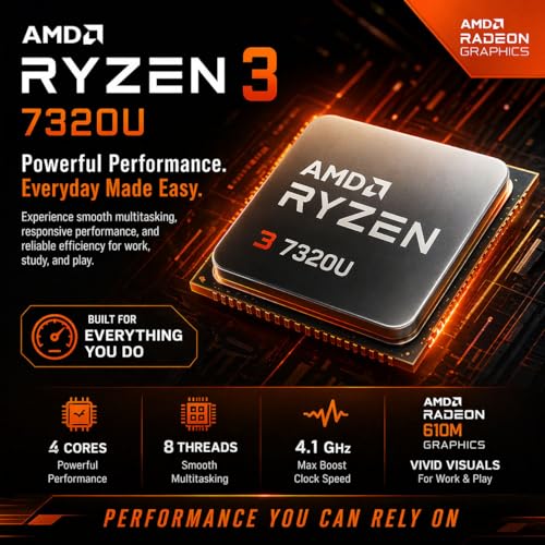 Image of Lenovo V15 Business Laptop 2026 Edition, AMD Ryzen 3 7320U (Beat i7-1065G7), 15.6 inch FHD Display, 16GB DDR5 RAM, 256GB NVMe SSD, Wi-Fi 6, RJ-45, Dolby Audio, Windows 11 Pro, Black