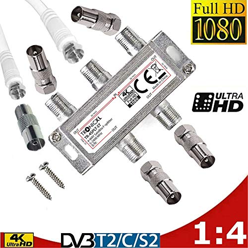TronicXL 4fach IEC Verteiler Antennenverteiler TV Kabel Adapter Sat BK Splitter Kabelfernsehen 4-fach hd tauglich zb für Unitymedia Vodafone Netcologne Netaachen Netkassel Primacom Ewe Unicable DVBC – Bild 4
