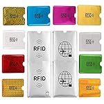16 RFID Blocking Sleeves Set (10 Credit Card Holders & 4 Passport Protectors) Identity Theft Protection Secure Sleeves Set.Waterproof aluminum foil slim Design easily into your Wallet - Image 3
