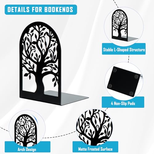 Sujetalibros de metal decorativos para organizar novelas pesadas en el salón 4