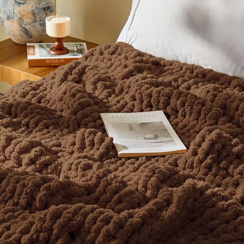 Image of Inhand Chunky Chenille Yarn for Hand Knitting,Thick Bulky Blanket Yarn for Crocheting,Soft Fluffy Yarn for Crochet Birthday Gifts for Men /Women /Beginners,8 Pack (29.5Yds /8.4oz Each),Mocha Brown