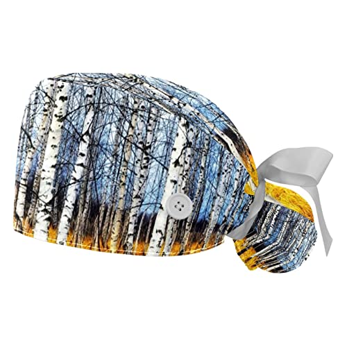 Chapeaux de travail respirants JDEZ : lot de 2 casquettes bouffantes d'automne