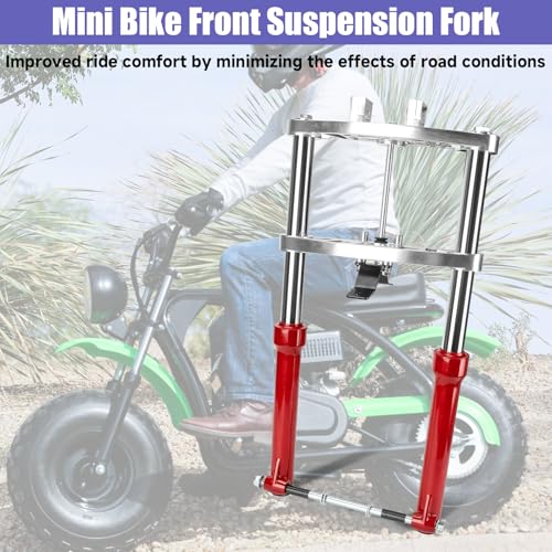 Image of Mini Bike Front Suspension Forks Kit for Coleman CT200U CT200U-EX | Compatible with BT200X Axis M200 Minibike 196cc 200cc 6.5HP Powersports Parts Accessories Shock Absorber Forks Frame Red
