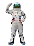 BTOCHK White Astronaut Spaceman Mascot Costume Adult (Customized, 3X-Large)