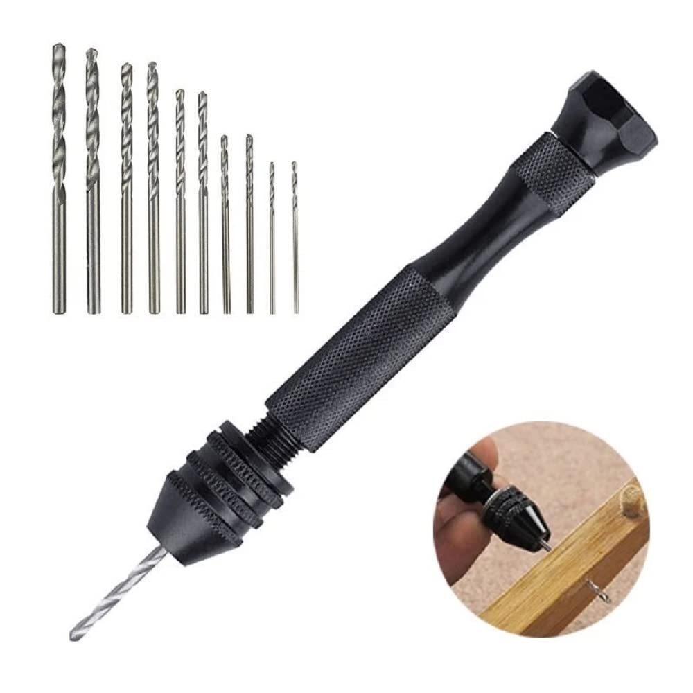 Jewelry Drill Pin Vise Hand Drill With 20 PCS Micro Twist Drill