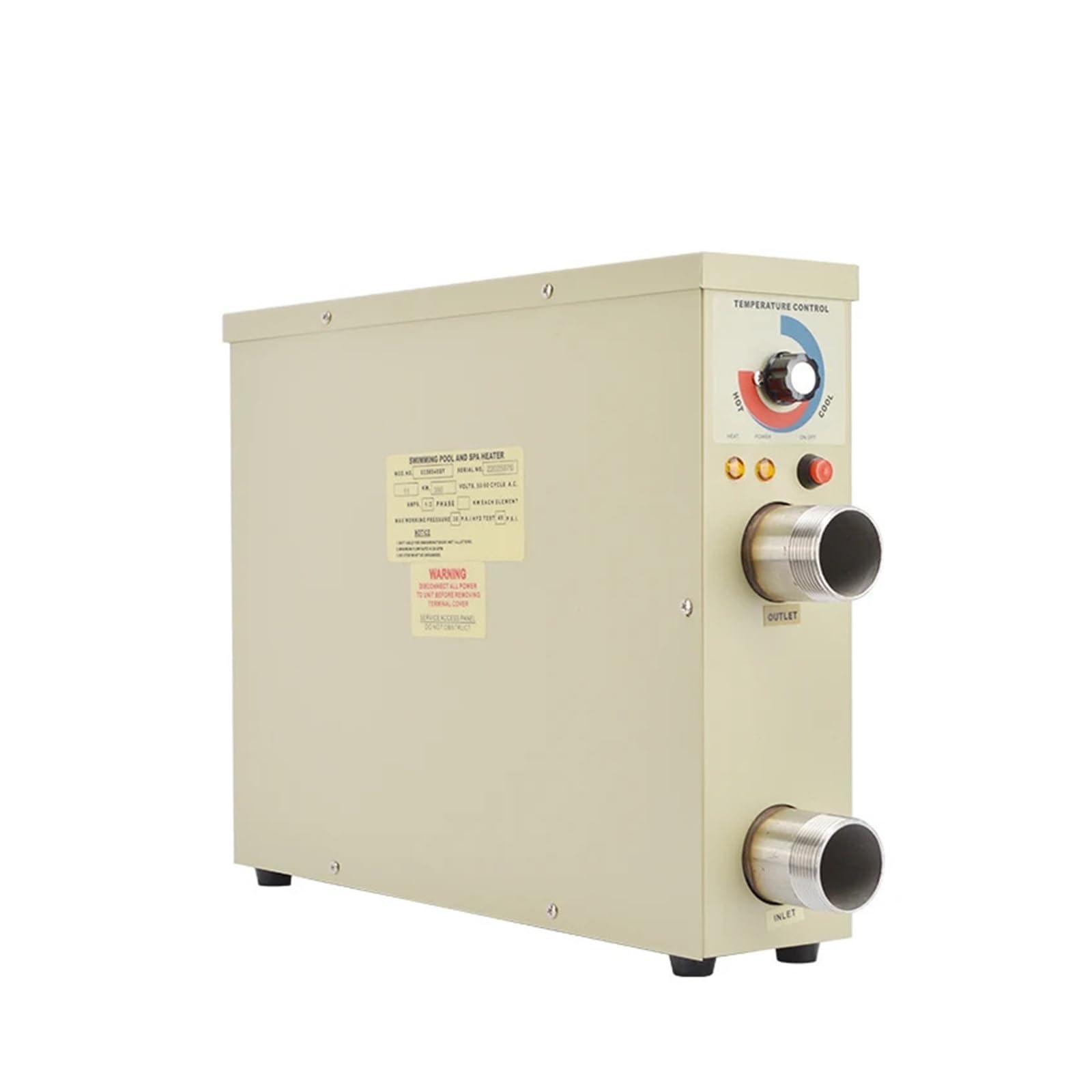 Pompe à Chaleur électrique Portable for Piscine 9kW avec contrôle thermostatique, Chauffe-Eau for baignoires, spas et détente Chauffage Efficace(380,5.5kw)