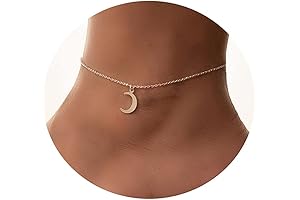 Dainty Moon Anklet with 18K Gold/Silver Plating
