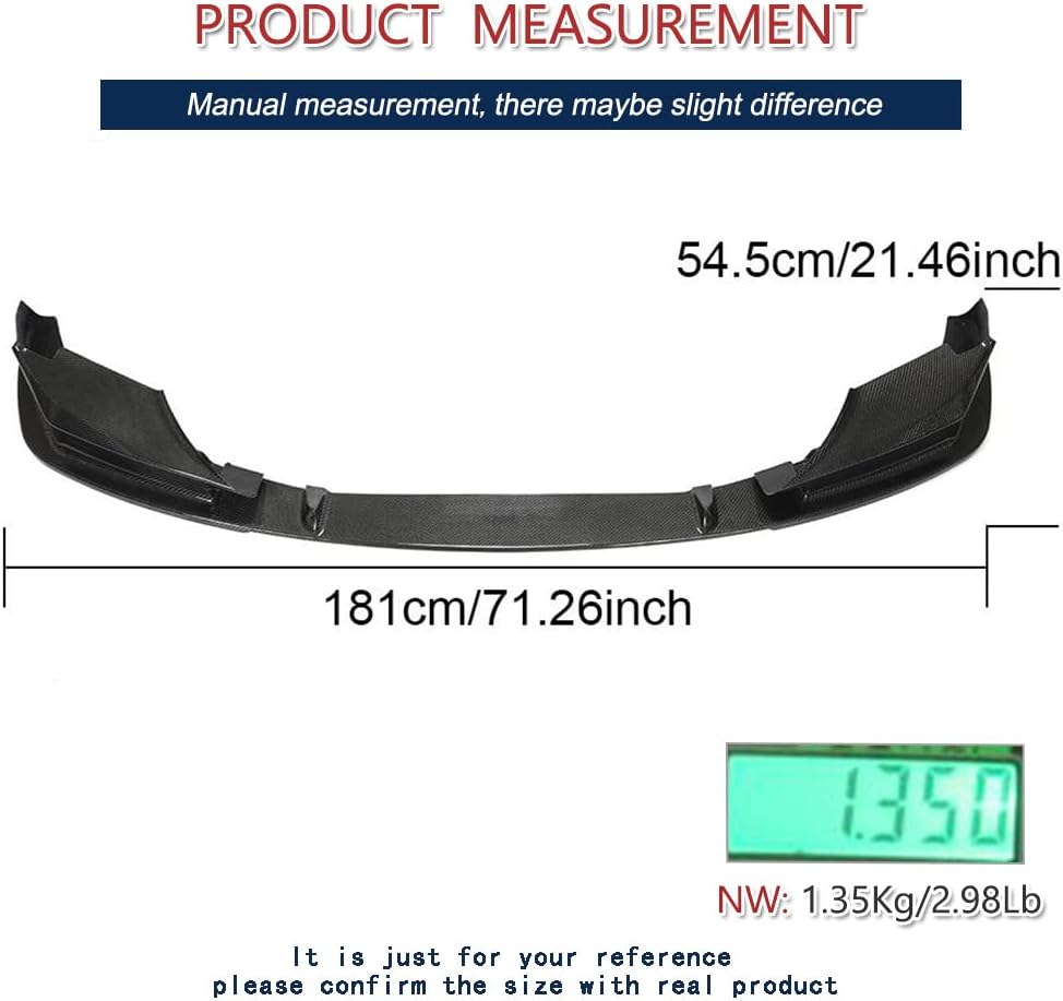 Carbon Fiber Front Bumper Lip for BMW 5 Series F90 M5 2021-2022 Sedan 4-Door Front Bumper Lip Chin Spoiler Body Kits Factory Outlet