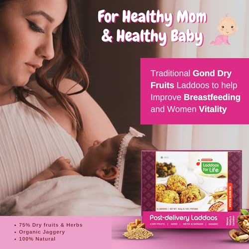 Image of Paaramparik Postpartum Gond Laddu| Post Delivery Lactation Laddul| Post Natal Recovery Laddoos| Dry Fruits, Ghee, Jaggery, Shatavari, Methi 180 gm x Pack of 1