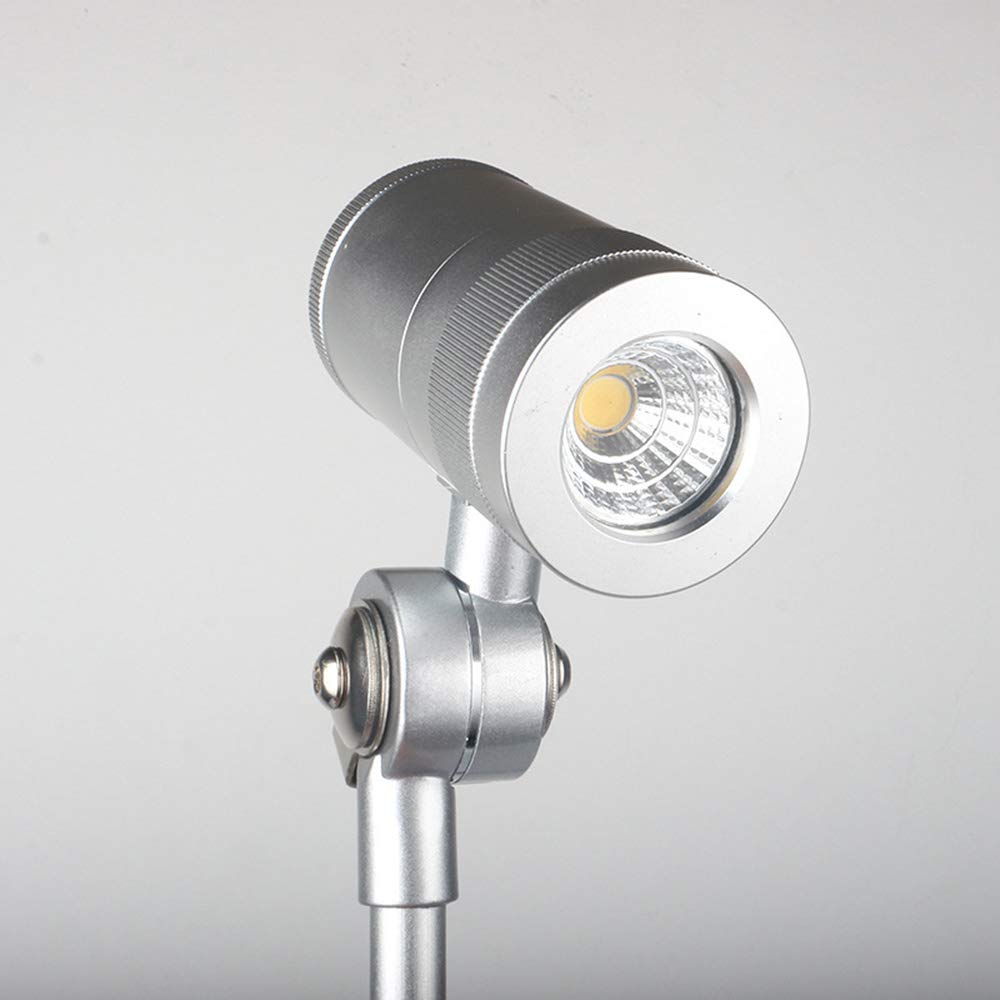 Wodoszczelna lampa robocza LED ze stopu aluminium, 7 W, 220 V, składana lampka, lampa narzędziowa ze stałym cokołem i przełącznikiem, do wszystkich stołów warsztatowych obrabiarek