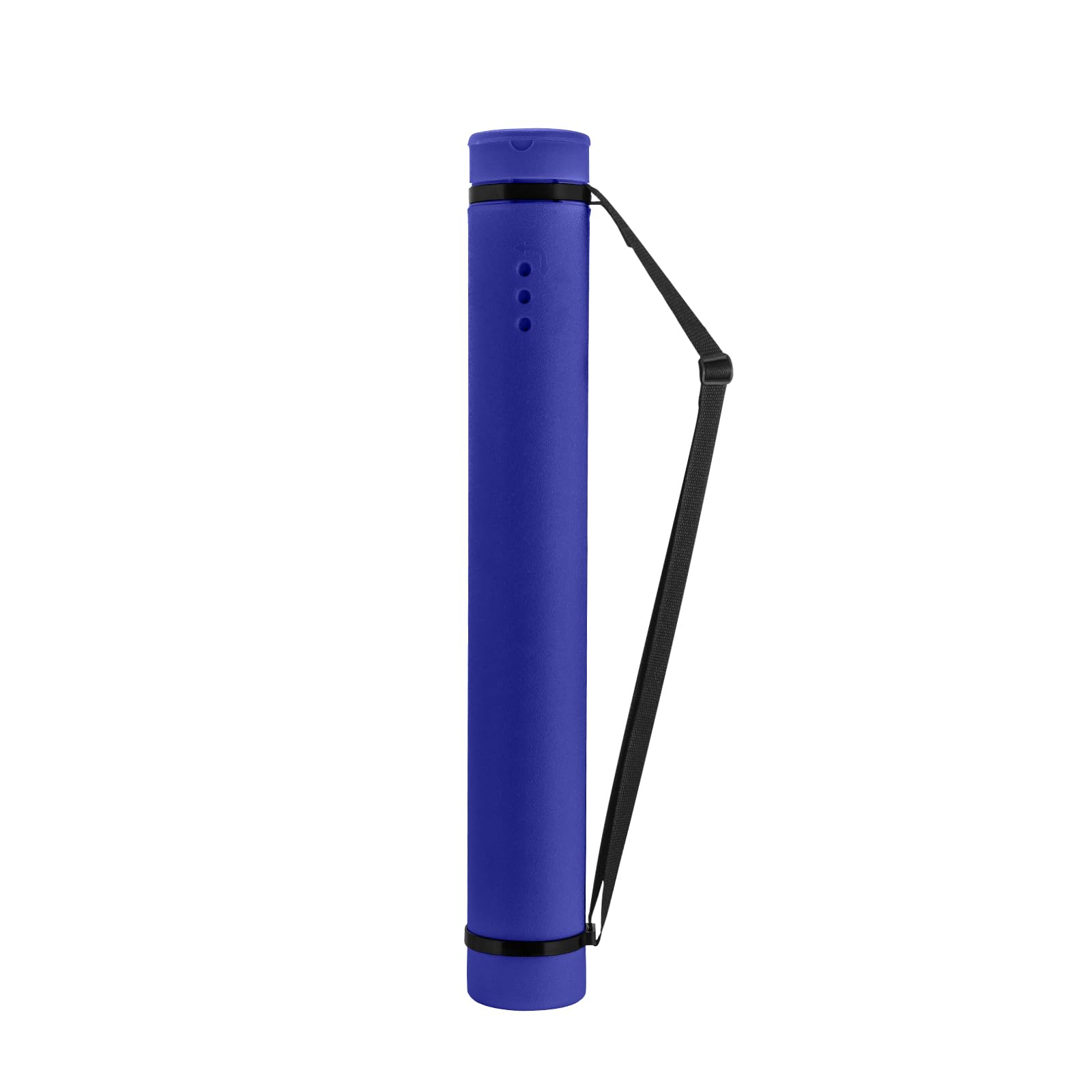 JJRING Blue Poster Tube, 25" to 40" Extendable Poster Storage Holder Tube with Carrying Strap, Poster Carrying Case for Blueprints, Scrolls, Maps and