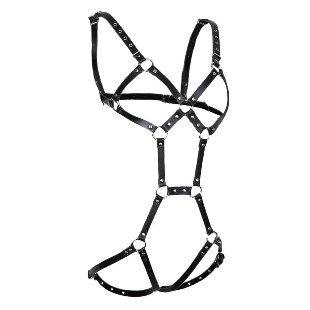 ZOOMELLA Womens Leather Adjustable Gothic Full Body Harness Hollow Out Strap Lingerie|Women|Clothing, Shoes & Accessories-image-19