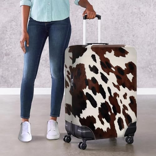 Brown Cow Stripes Suitcase Protector Luggage Washable Covers Aesthetic for 18/24/28/32 inch Luggage Girls Women Dustproof and Anti-Scratch4