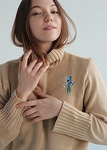 Image of Alilang Abalone Shell Butterfly Insect Brooch Lapel Pins Pendant Scarf Shawl Accessories Wedding Party