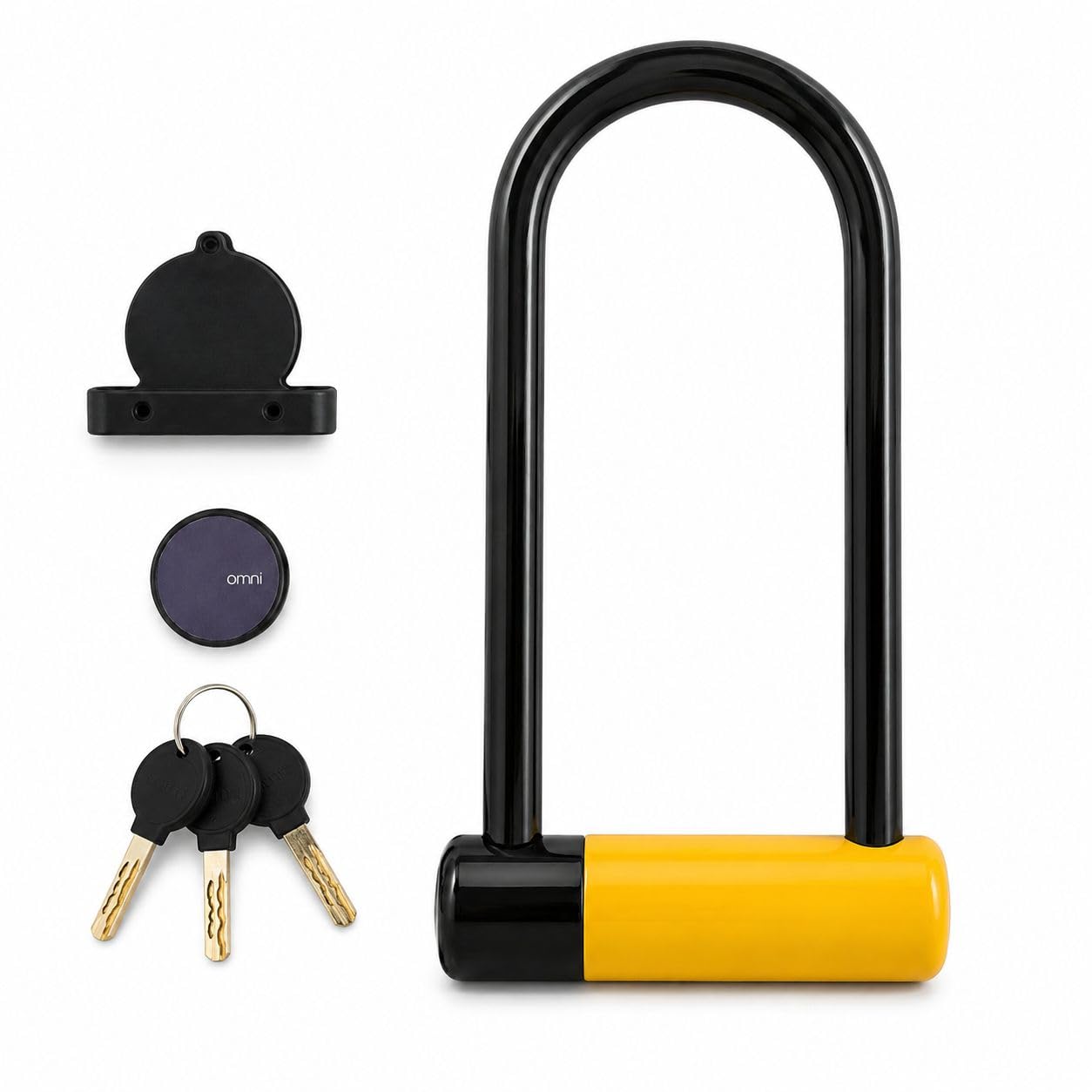 TrackLock - Antirrobo Bicicleta U Ultra Resistente 18mm con Trazador Discreto Incluido y Soporte Oculto Bajo Sillín, 3 Llaves