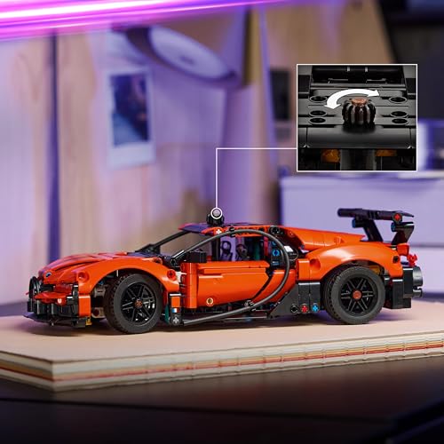 LEGO Technic Bugatti Chiron Pur Sport Hypercar Toy, Race Car Model Kit w/a W16 Engine, Steering & Opening Doors - Image 4