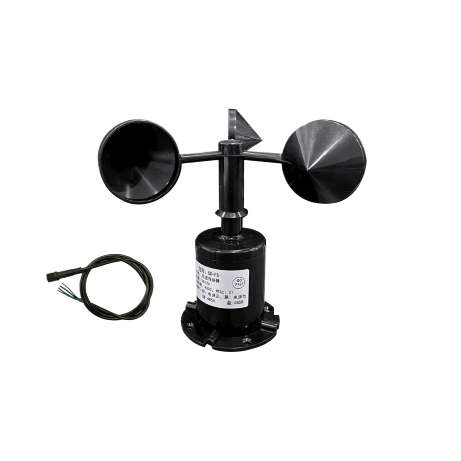 Tres tazas anemómetro 360 instrumento de medición dirección del viento(Polycarbonate 0-5v output)