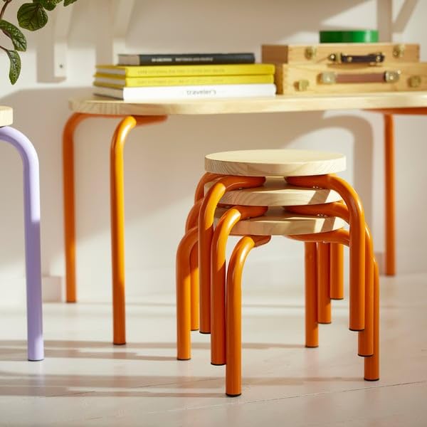 ProTuning GREJSIMOJS Taburete infantil, madera/naranja