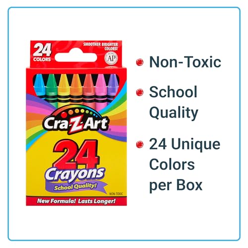 Image of Bulk Crayons 24 Count, 12 Packs, Classroom Supplies for Teachers & Students, Back to School Essentials, Supplies for School, Home & Art Projects