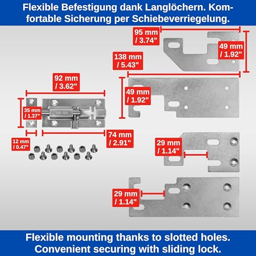 Hecktürverriegelung für H1/H2 Dach, kompatibel mit FIAT Ducato, Citroën Jumper/Relay, Peugeot Boxer, ab Baujahr 2006, Einbruchschutz Wohnmobil, Hecktür Schloss zum Nachrüsten, Prick Stop Lock