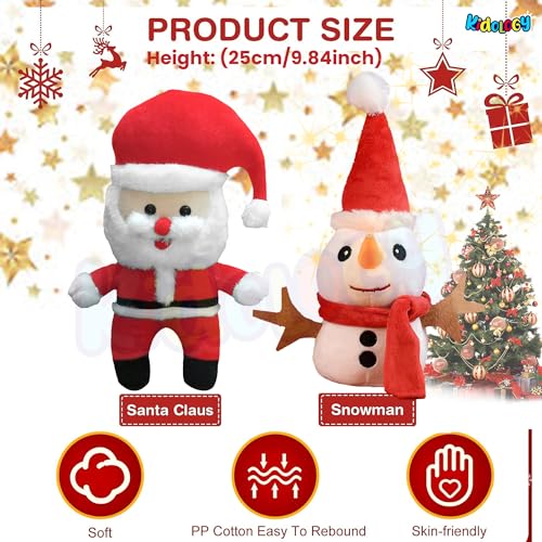 Image of Kidology Christmas Plush Santa Claus & Snowman Figure Set - Huggable Snowman Pillow Toy for Kids, Perfect for Holiday Decor, Christmas Gifts, or Birthday Surprises for Boys & Girls - Set of 2