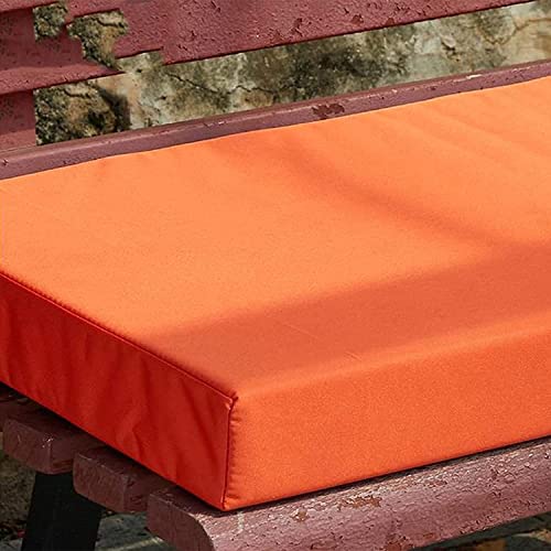 Cojín de banco de tamaño personalizado, cojín de asiento largo para silla oscilante, para exteriores, interiores, jardín, impermeable, antideslizante, para ventana (naranja, 100 x 40 x 5 cm)