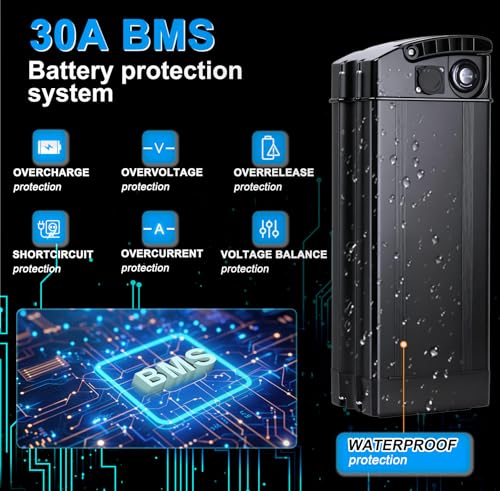 Image of 48V 25Ah Ebike Battery, Folding E-Bike Lithium Battery, Ebike Replacement Batteries with 30A BMS for 0-1000W Motors (48V 25AH)