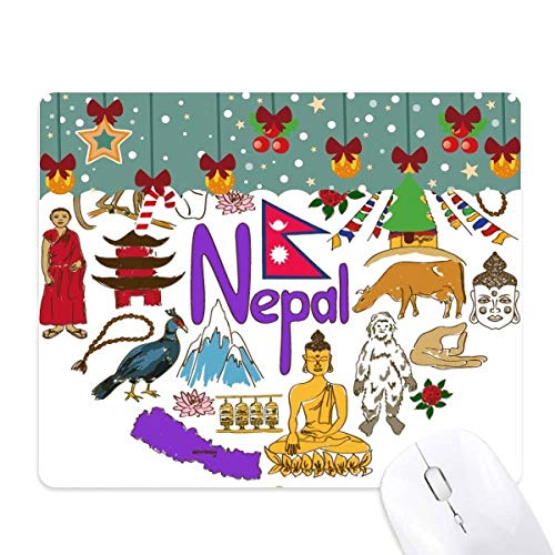 Alfombrilla de ratón con diseño de corazón de Nepal y bandera nacional para ordenador