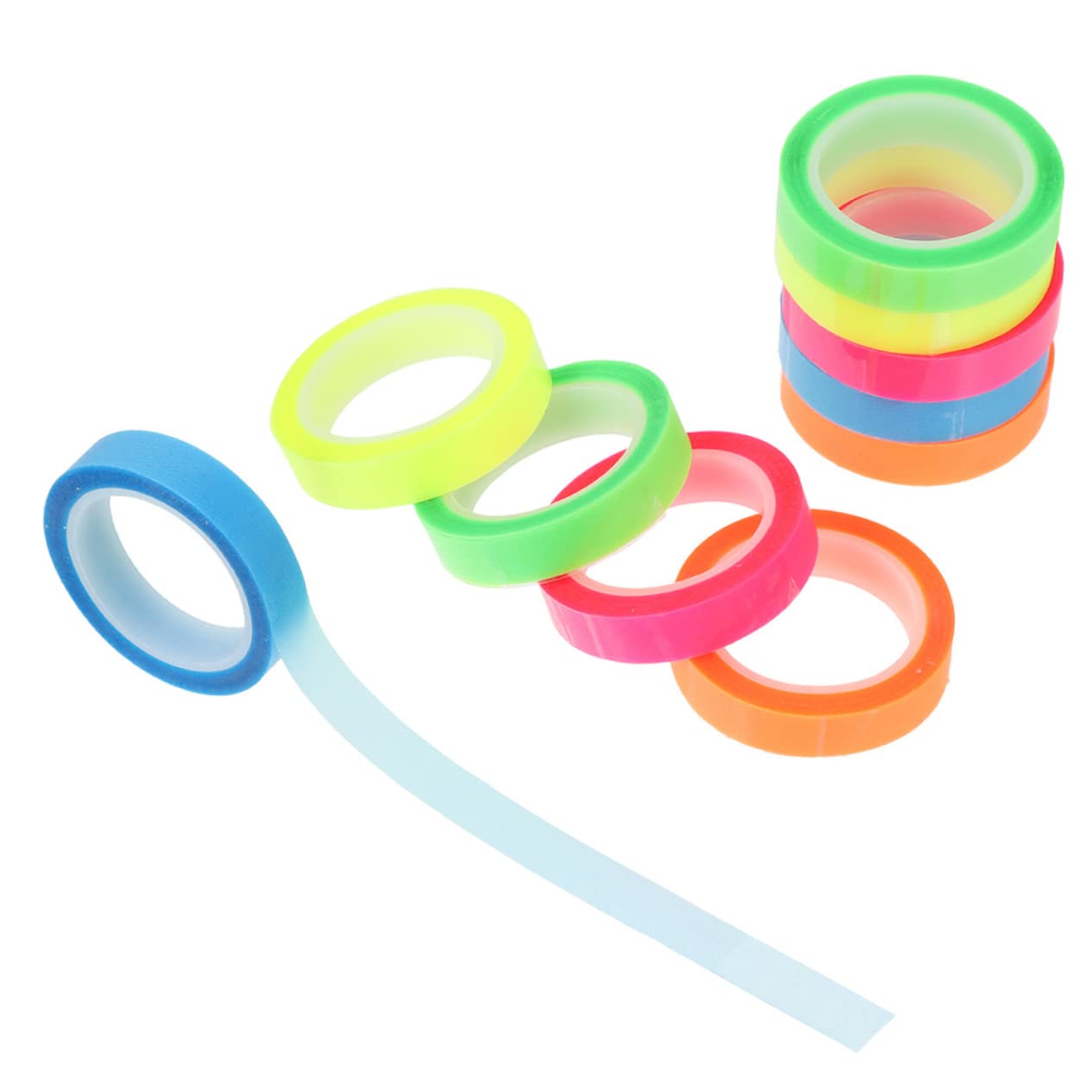 Alipis 100rouleaux Rubans Fluorescents Transparent Adhésifs Pour Marquage De Pages Tapes De Mise Évidence Accessoires Pratiques Étude Bureau