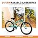 Incbruce Beach Cruiser Bike for Women, 24 Inch Adult City Commuter Bicycle with Rear Rack, V-Brakes, Single Speed Complete Cruiser (Green)