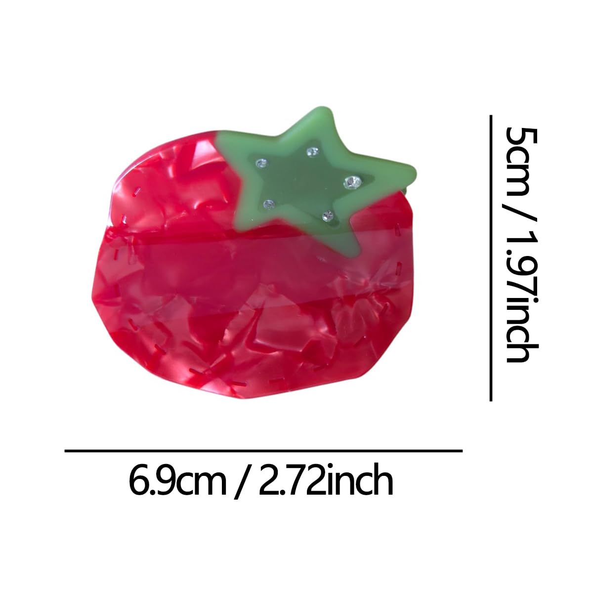Funny Gem Tomato Hair Clip,Acetate Claw Clips,Cute Fruit Hair Claw Clips for Women - Image 2