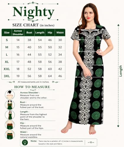 Image of AV2 Women's Cotton Printed Maxi Nighty