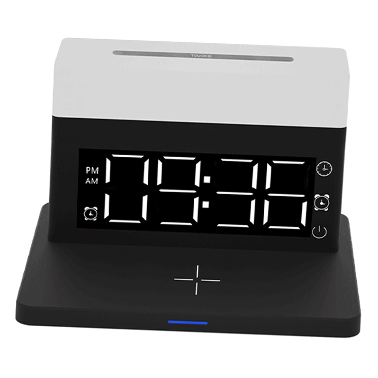 Hidyliu Support de Charge sans Fil 15 W avec Lumière Ambiante Colorée et Fonction Réveil pour Un Usage Domestique, Chargeur 6 en 1 pour Smartphones et Montres Intelligentes (Noire)