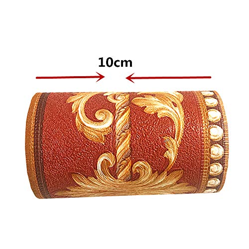 Simplemuji 3D Self Adhesive Orange Flower Waterproof Wallpaper Border Peel And Stick For Bathroom Kitchen Counter Top Tiles Sticker,4 Inch By 16.5 Feet #TOP1