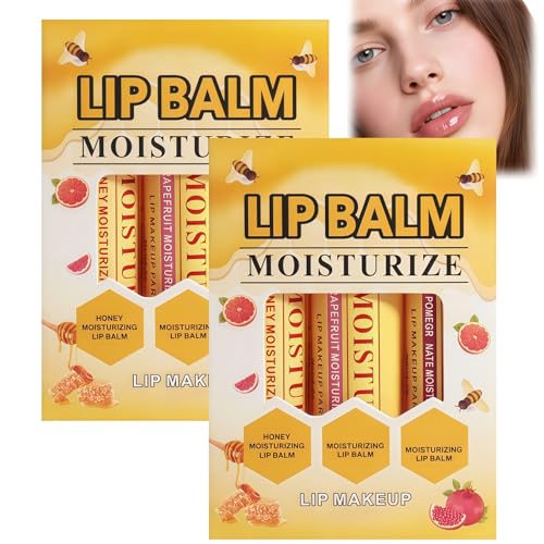 Image of 2pack Bees Lip Balm Set,Honey Lip Balms for Dry Cracked Lips,Natural Moisturising Lip Care Set with Honey,Lip Balm Gift Set,Nourishing Lip Care,Hydrating Lips for Woman,Long-Lasting Effects,Portable
